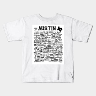 Austin Texas Map Kids T-Shirt